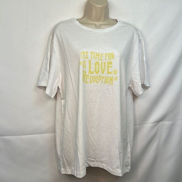 Charlie Holiday Anthropologie Love Revolution boyfriend Tee size 4 NWT - Picture 5 of 14